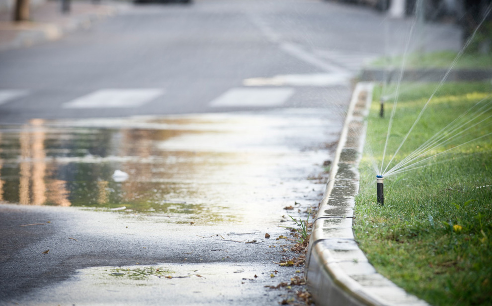 Water in roadway