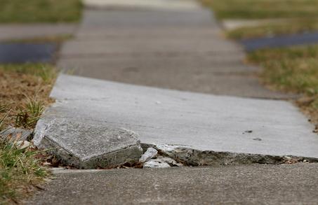 Heaving sidewalk hazard