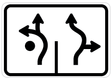 Roundabout road sign